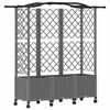 vidaXL H&aelig;vet Bed med Trellis og Tag Lysegr&aring; 163 x 40 x 144 cm PP