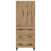 vidaXL Highboard med skuffe 2 pcs Artisan Egetr&aelig; 69,5 x 34 x 180 cm