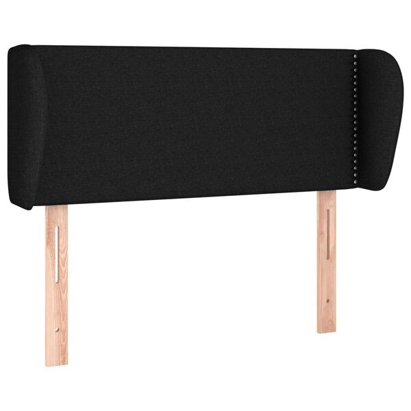 vidaXL sengegavl med kanter 93x23x78/88 cm stof sort