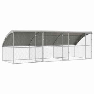 vidaXL Hundehus 3 stk. S&oslash;lv 6 x 2 x 2 m Galvaniseret st&aring;l