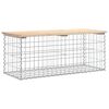 vidaXL haveb&aelig;nk med gabiondesign 103x44x42 cm massivt fyrretr&aelig;