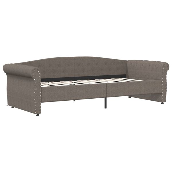 vidaXL daybed med madras og USB 90x200 cm stof gr&aring;brun