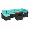 vidaXL Havesofa S&aelig;t 8 stk. Sort polyrattan