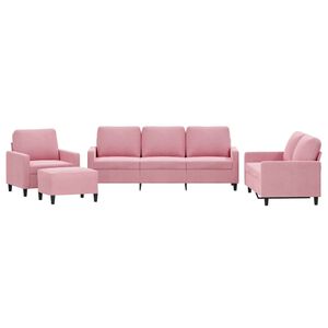vidaXL sofas&aelig;t 4 dele med hynder velour lyser&oslash;d