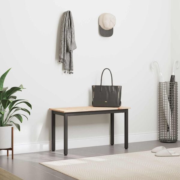 vidaXL bænk Naturfarvet 80 x 35 x 45 cm Massiv fyrretræ