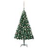 vidaXL kunstigt juletr&aelig; med lys og kugles&aelig;t 120 cm PVC gr&oslash;n