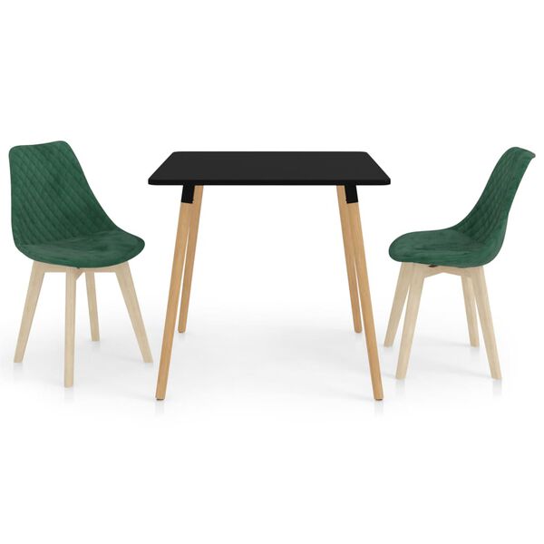 vidaXL spisebordss&aelig;t 3 dele m&oslash;rkegr&oslash;n