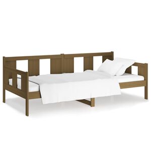 vidaXL daybed 90x200 cm massivt fyrretr&aelig; gyldenbrun