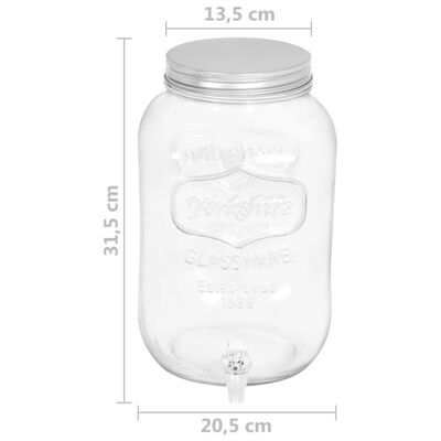 vidaXL drikkevaredispenser 8050 ml glas