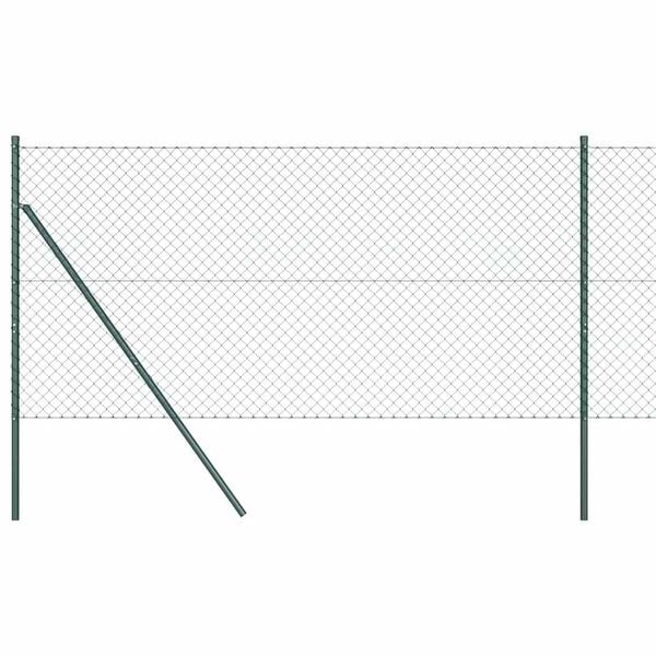 vidaXL Hegnsp&aelig;l Gr&oslash;n 10 x 1 m (40 x 40 mm net) St&aring;l og PVC
