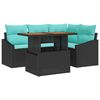 vidaXL Havesofa S&aelig;t 5 stk. 4-Antal s&aelig;der Sort og Teal polyrattan