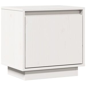 vidaXL sengebord 40x30x40 cm massivt fyrretr&aelig; hvid