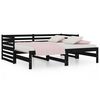 vidaXL daybed med udtr&aelig;k 2x(90x190) cm massivt fyrretr&aelig; sort