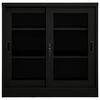 vidaXL skab med skydelåger 90x40x90 cm stål sort
