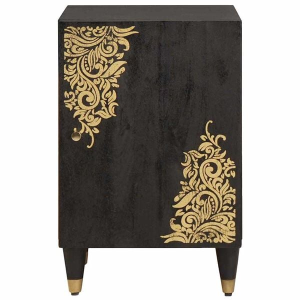 vidaXL Badev&aelig;relsesskab med d&oslash;r Sort 38 x 33 x 58 cm Massivt mangotr&aelig;