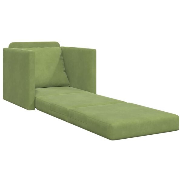 vidaXL Sovesofa 60cm Lys gr&oslash;n Fl&oslash;jl