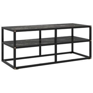 vidaXL tv-bord 100x40x40 cm marmorglas sort