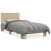 vidaXL sengeramme 75x190 cm konstrueret tr&aelig; og metal sonoma-eg
