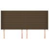 vidaXL sengegavl med kanter 183x16x118/128 cm stof m&oslash;rkebrun