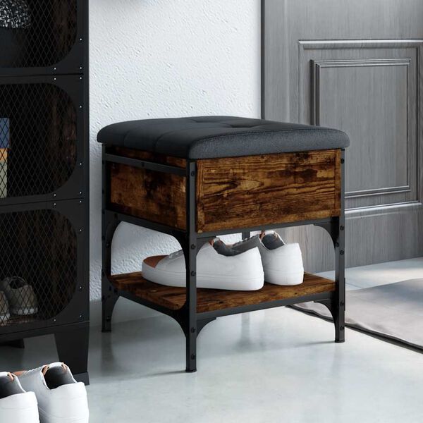 vidaXL skob&aelig;nk 42x42x45 cm konstrueret tr&aelig; r&oslash;get egetr&aelig;sfarve