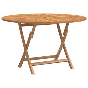 vidaXL foldbart havebord &Oslash; 110x75 cm massivt teaktr&aelig;