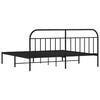 vidaXL sengeramme med sengegavl 200x200 cm metal sort