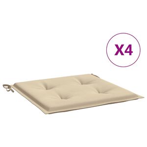 vidaXL hynder til havestol 4 stk. 40x40x3 cm oxfordstof beige