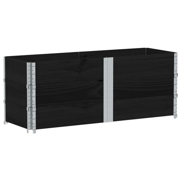 vidaXL pallerammer 3 stk. 150x50 cm massivt fyrretr&aelig; sort
