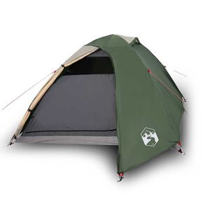 vidaXL 3-personers campingtelt vandt&aelig;t kuppel gr&oslash;n