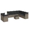 vidaXL sofas&aelig;t til haven 10 dele med hynder polyrattan gr&aring;