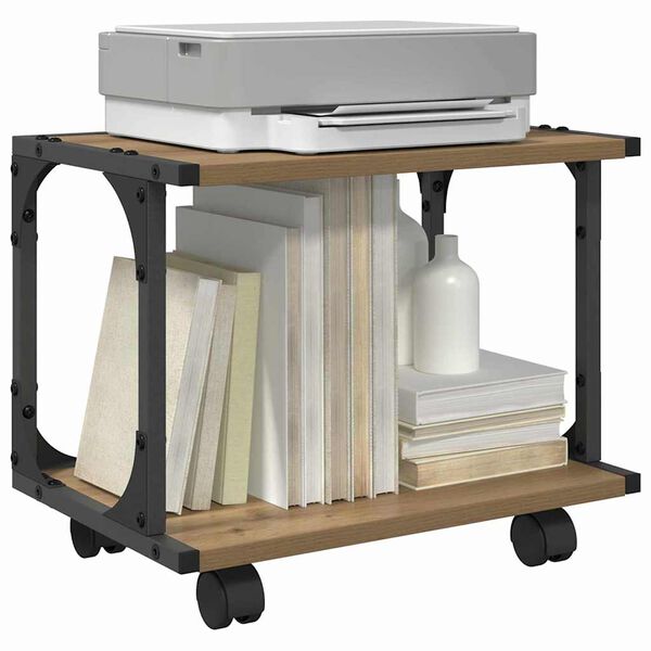 vidaXL Printerstand Artisan Egetr&aelig; 41 x 28 x 33,5 cm Konstrueret tr&aelig;