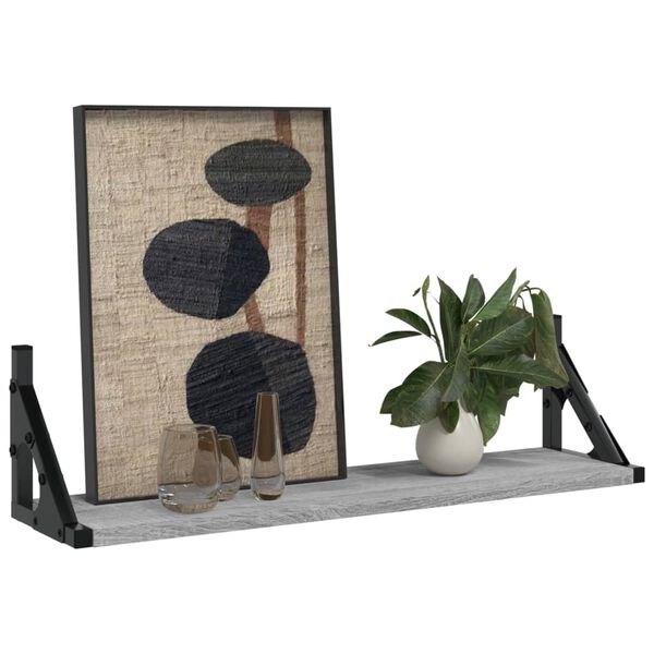 vidaXL v&aelig;ghylder 2 stk. 60x15x15,5 cm gr&aring; sonoma-eg