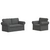 vidaXL Sofa S&aelig;t 2 stk. M&oslash;rkegr&aring; Stof