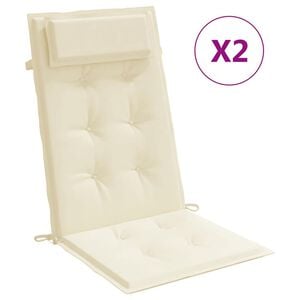 vidaXL stolehynder m. h&oslash;j ryg 2 stk. oxfordstof cremefarvet