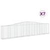 vidaXL buede gabionkurve 7 stk. 400x30x80/100 cm galvaniseret jern