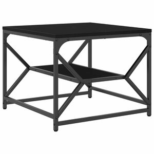 vidaXL Sofabord Sort eg 51 x 50 x 40 cm Ingeni&oslash;rtr&aelig; og st&aring;l