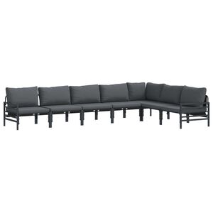 vidaXL Havesofa S&aelig;t 7 stk. Sort St&aring;l