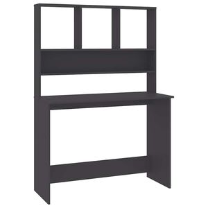 vidaXL skrivebord m. hylder 110x45x157 cm konstrueret tr&aelig; gr&aring;