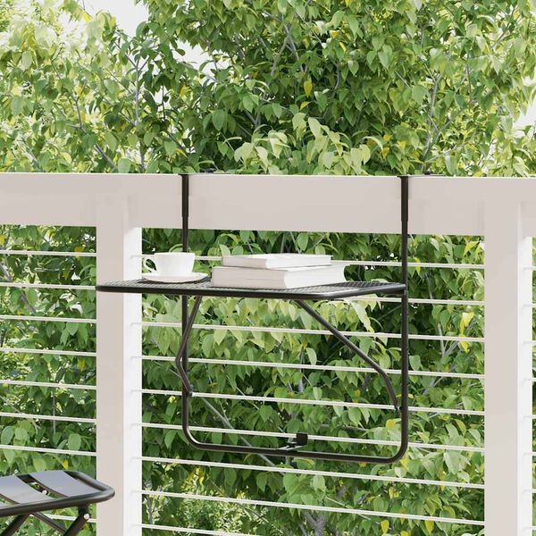 vidaXL altanbord 60x40 cm st&aring;l sort