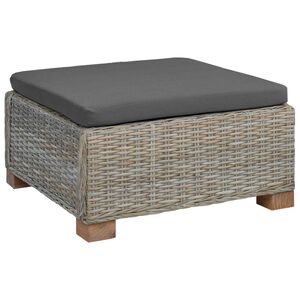 vidaXL Fodst&oslash;tte med Pude GENDT Naturlig rattan Kubu Gr&aring;