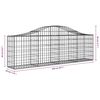 vidaXL buede gabionkurve 3 stk. 200x30x60/80 cm galvaniseret jern
