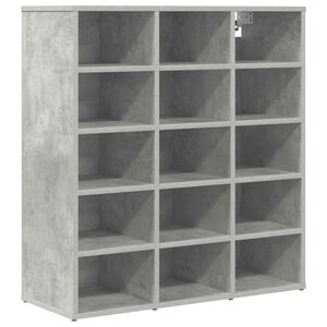 vidaXL Sko skab 77,5 x 30 x 83,5 cm Konstrueret tr&aelig; Betongr&aring;
