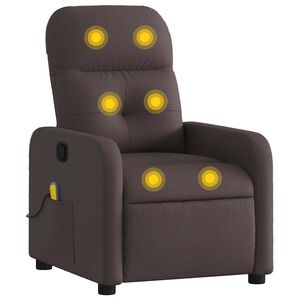 vidaXL massagestol stof m&oslash;rkebrun