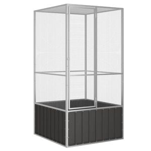 vidaXL fuglebur 111x107x211,5 cm galvaniseret stål antracitgrå