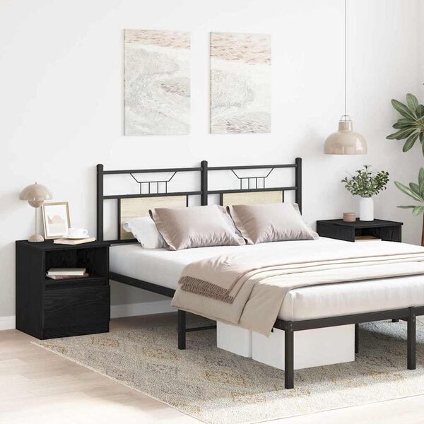 vidaXL Natskab 2 pcs Sort eg 40 x 40 x 50 cm Konstrueret tr&aelig;