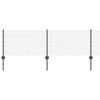 vidaXL Hegn med post Gr&aring; 0,4 x 100 m St&aring;l og PVC