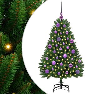 vidaXL Kunstigt juletr&aelig; 120 cm 150 LED'er Varm hvid PVC og St&aring;l Gr&oslash;n