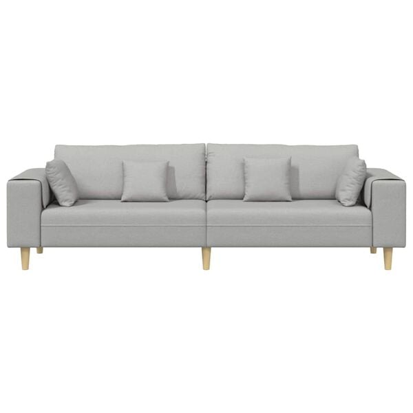 vidaXL Sofa med pude Skygrå 250 x 77 x 76 cm Stof