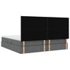 vidaXL Seng med opbevaring og LED M&oslash;rkegr&aring; 200 x 200 cm Polyester
