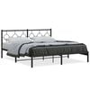 vidaXL sengeramme med sengegavl 180x200 cm metal sort